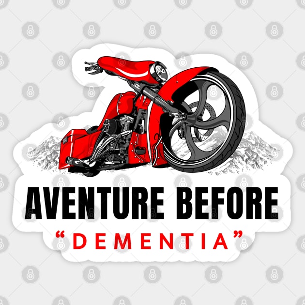 Adventure before dementia, Touring bike, Sticker by Lekrock Shop